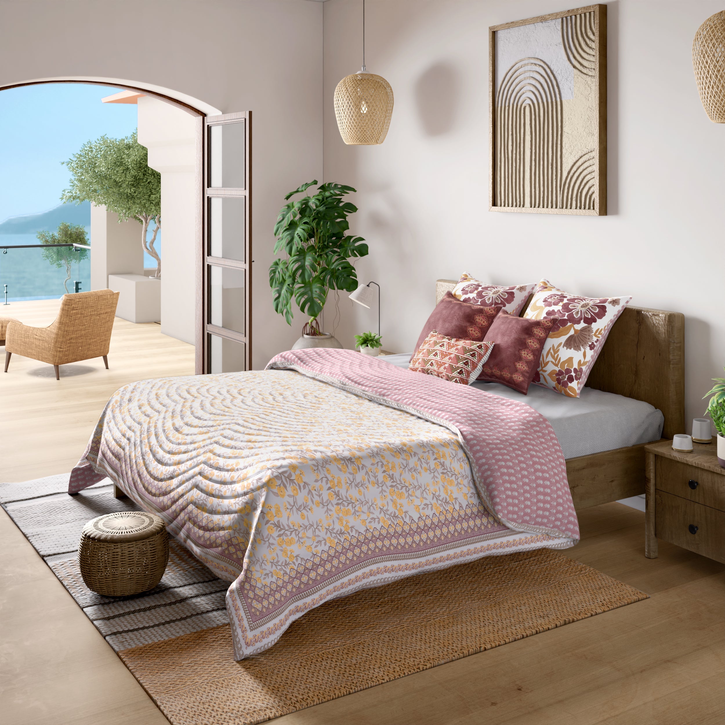 Mimo Yellow Cotton Quilt