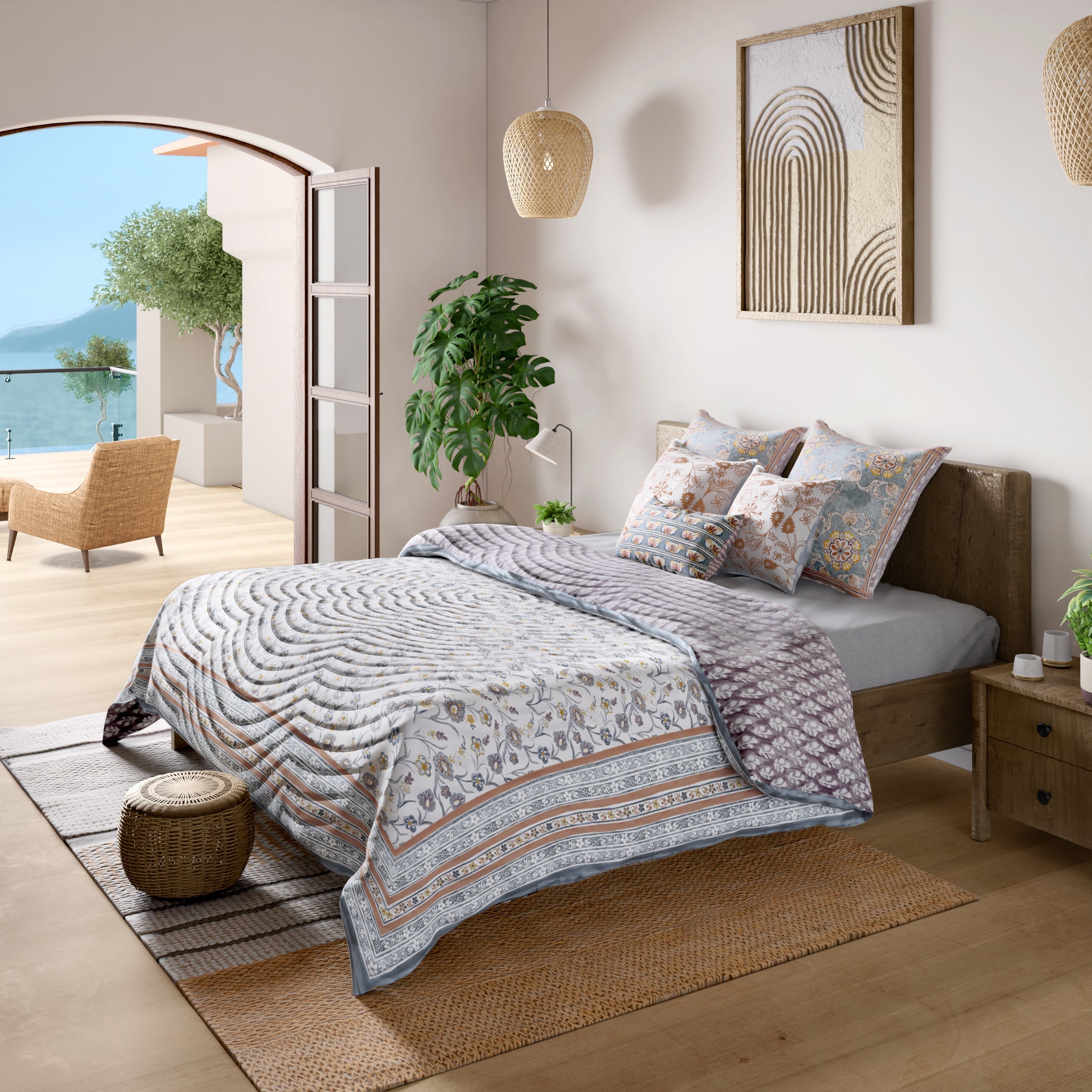 Khwaab Blue Cotton Quilt