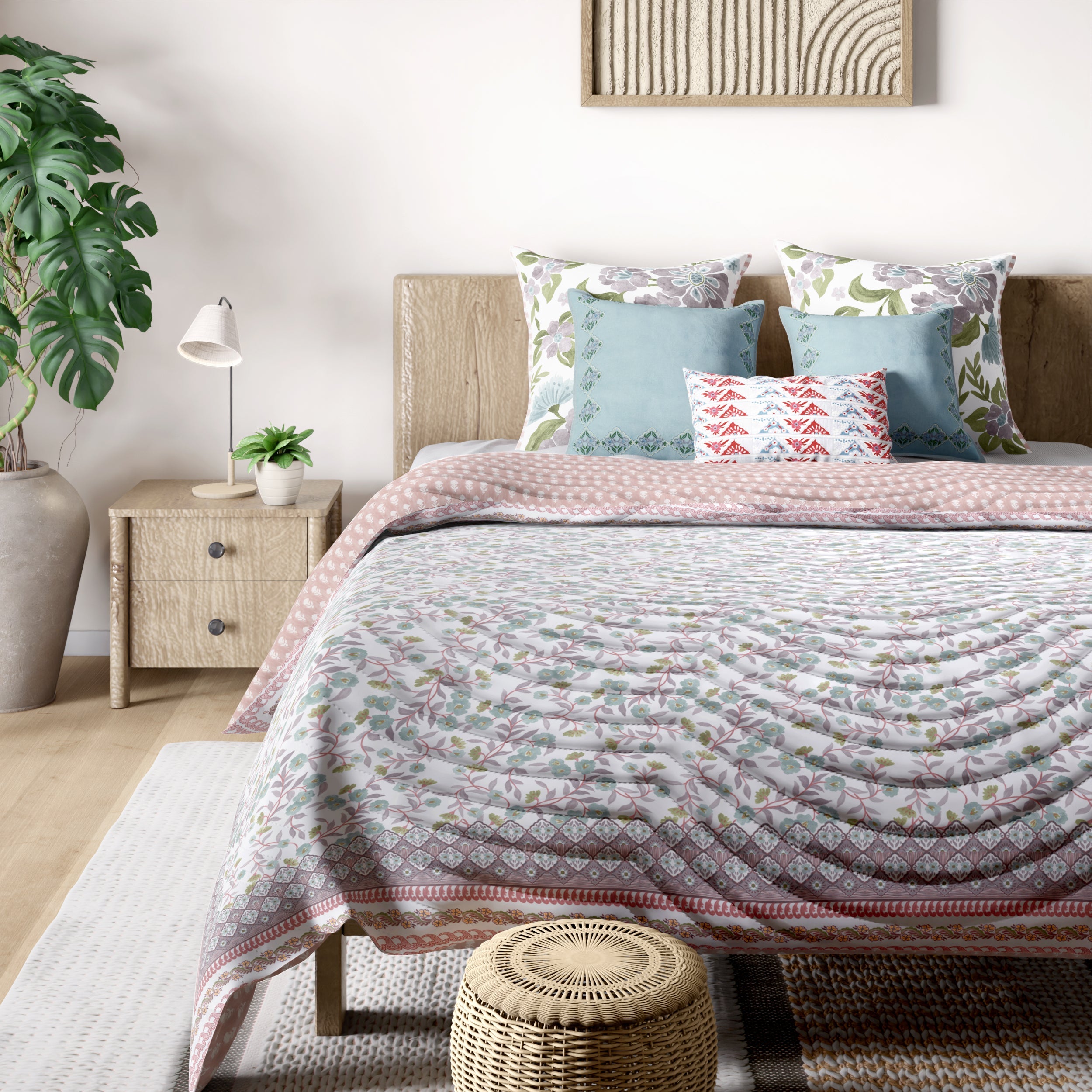 Mimo Blue Cotton Quilt