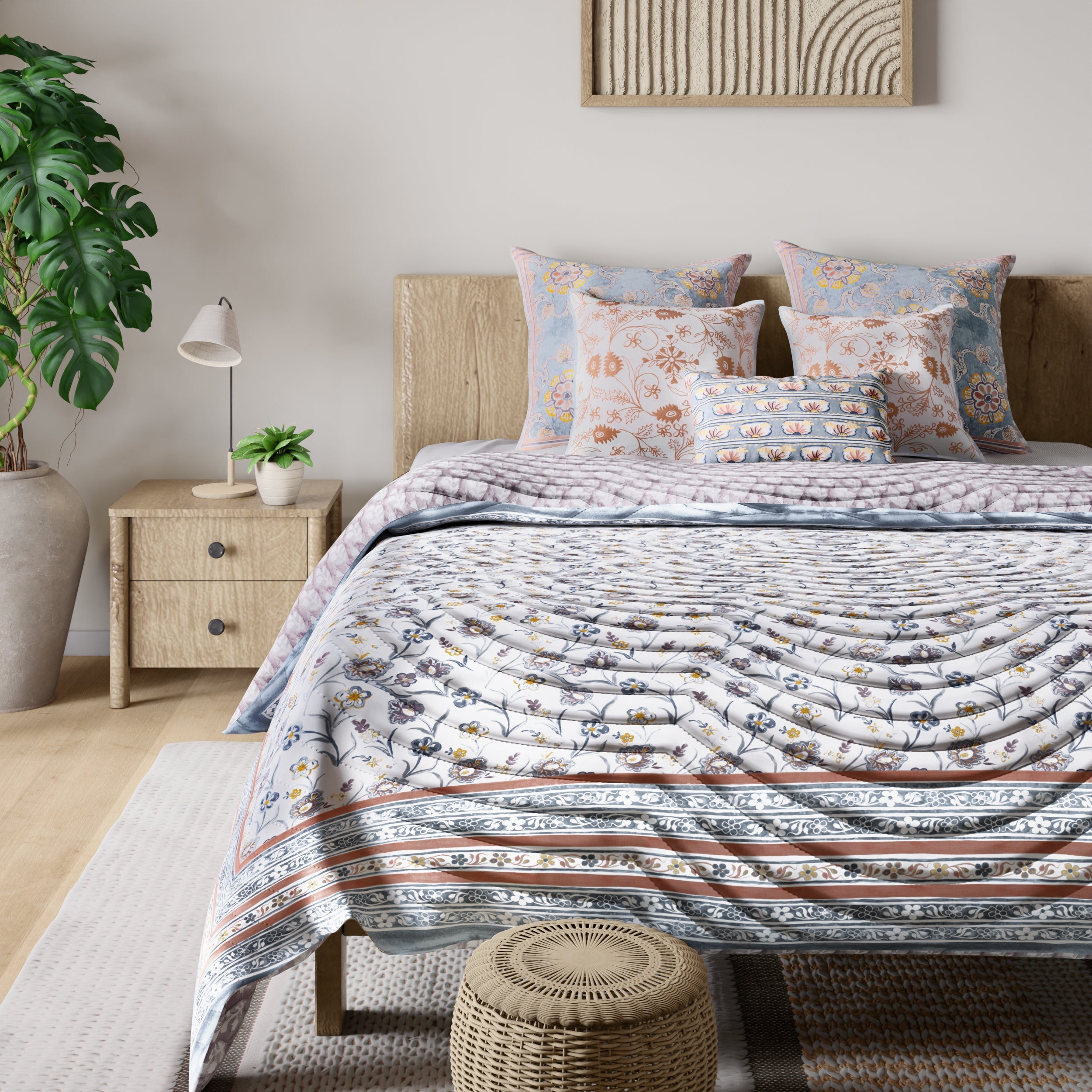 Khwaab Blue Cotton Quilt