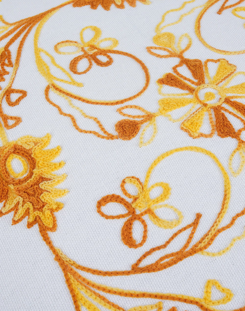 Khwaab Yellow Garden Grid Cushion Cover