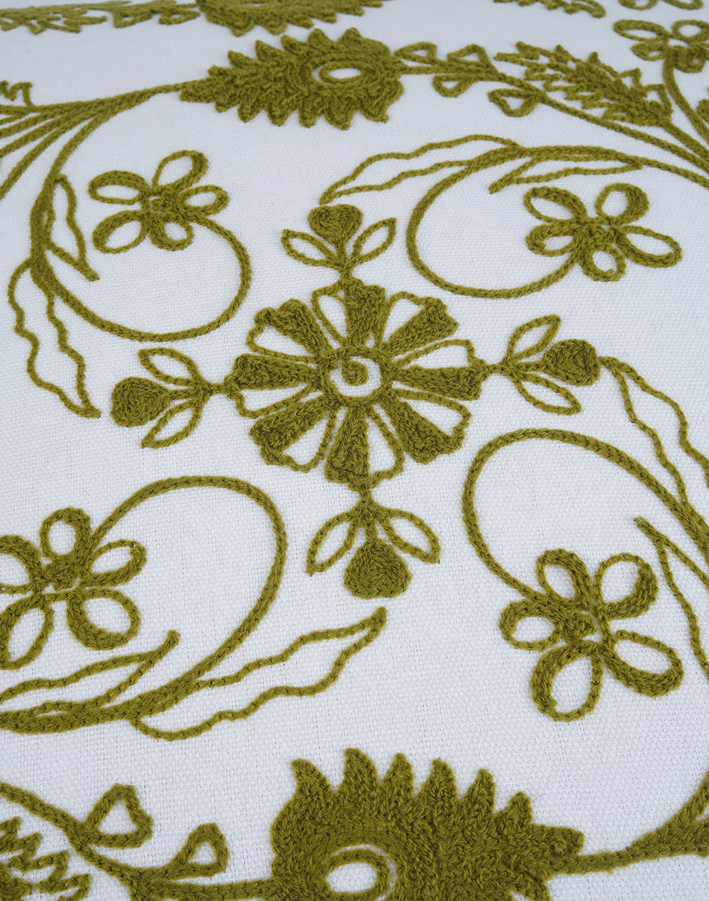 Khwaab Green Garden Grid Cushion Cover 16"x 16"