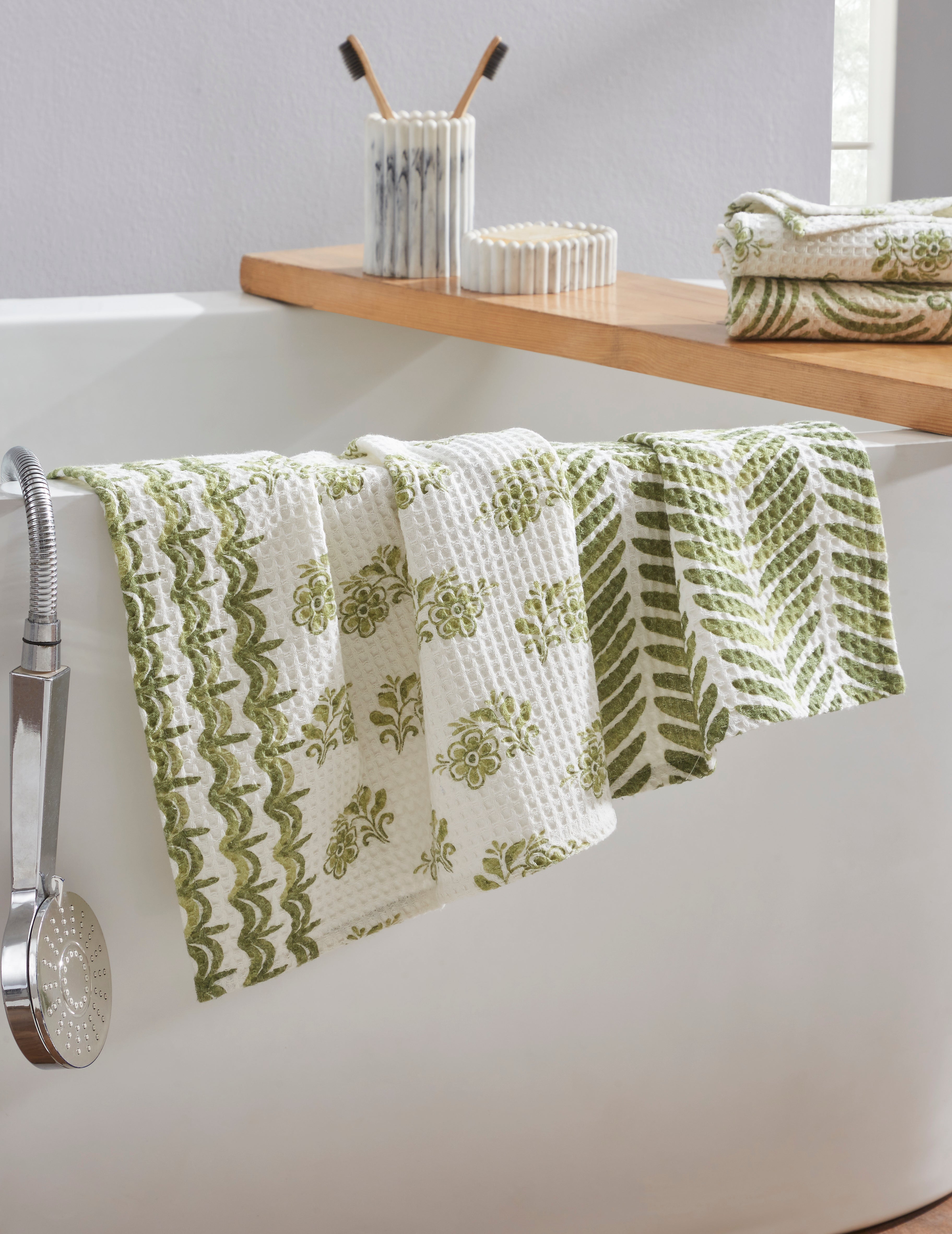 Ayna  Green Hand Towel | Set Of 2