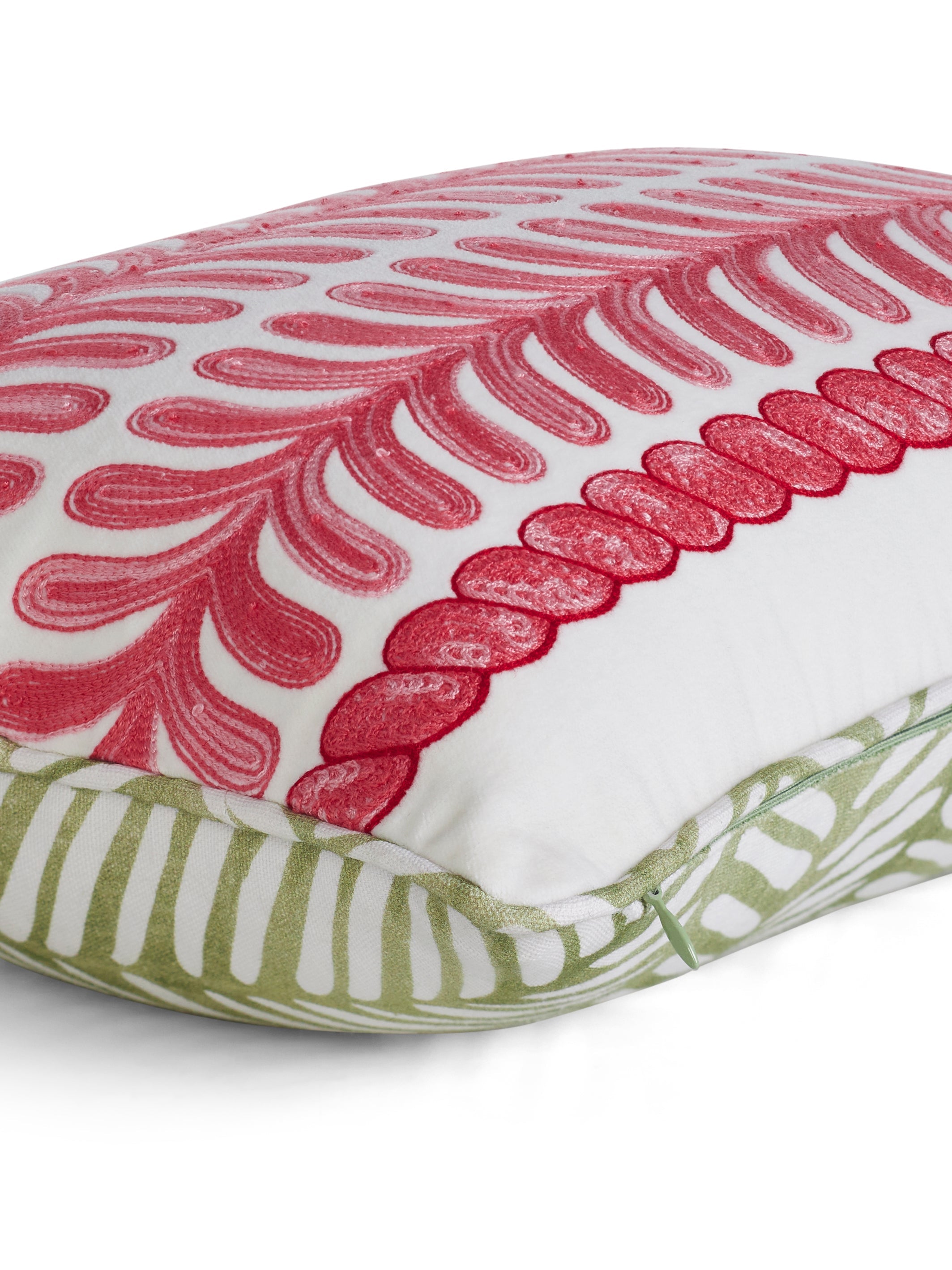 Ayna Linear Leaf Red Cushion Cover