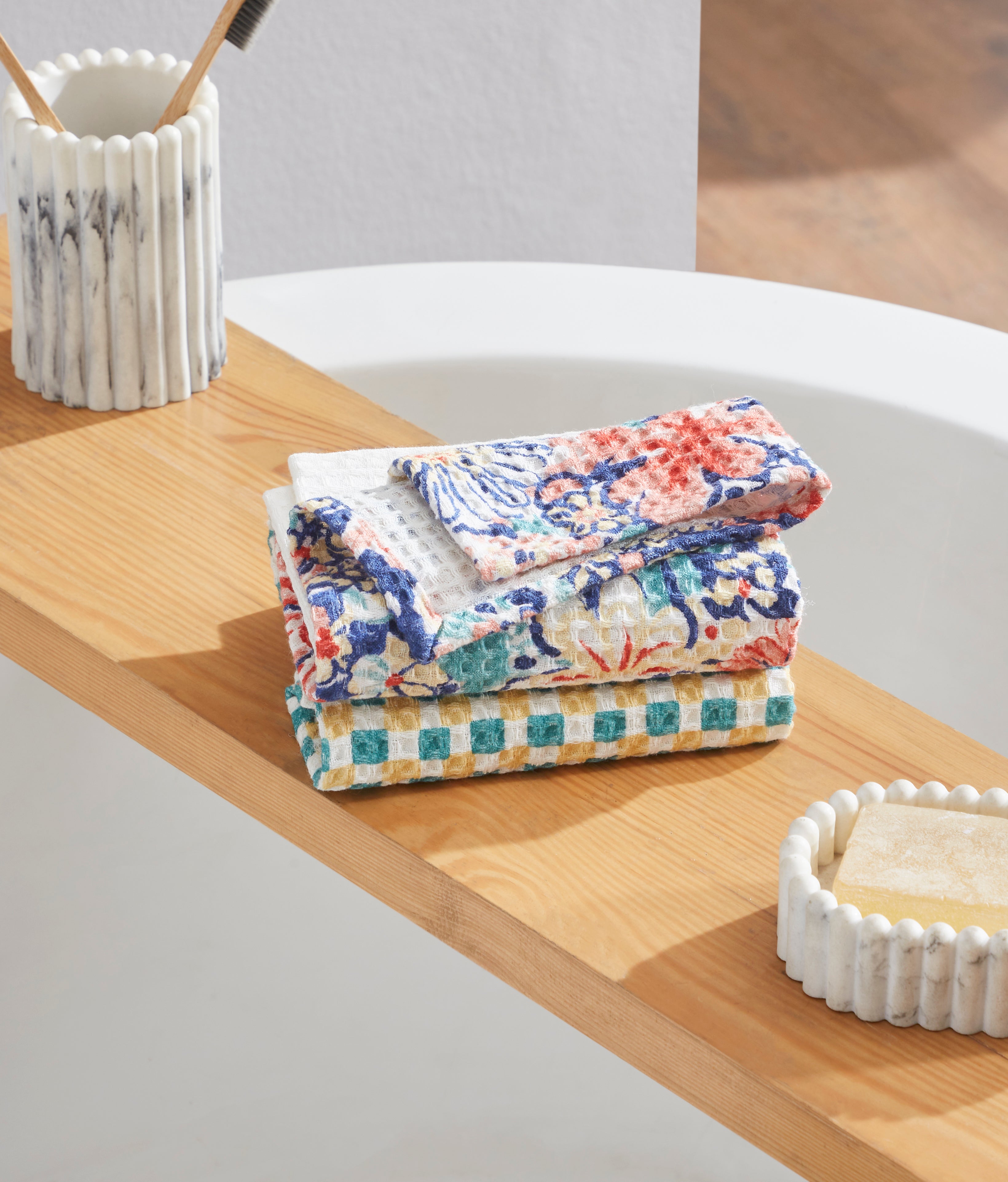 Nature Nectar Blue Face Towel | Set Of 2