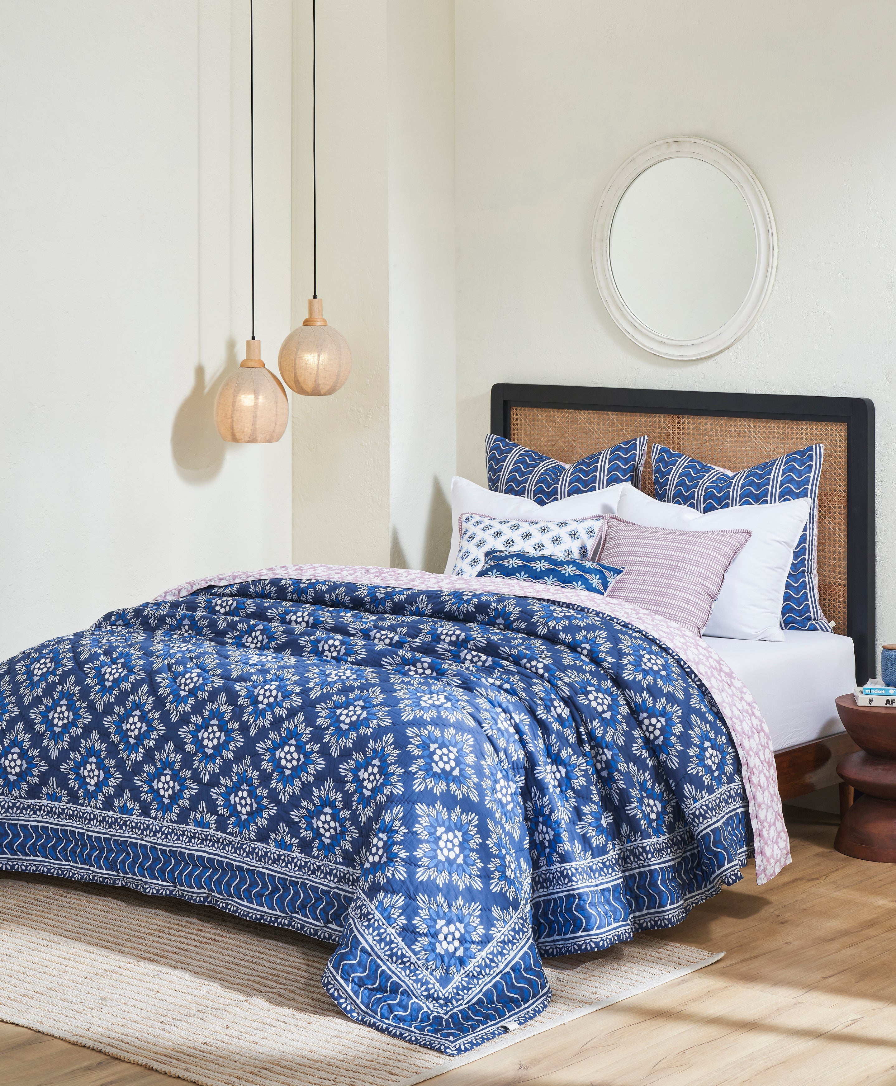 Mica Blue Cotton Quilt